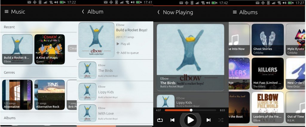 Screenshots of Music App 1.0